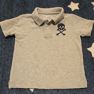GAP Kids Gray Polo with Navy Skull Design